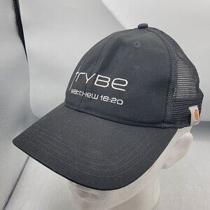 Carhartt Trybe Matthew 18:20 Black Trucker Hat Mesh Back Religious Casual